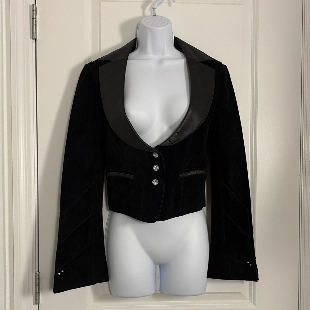 Gypsies and Lord Suede/Leather Tuxedo Jacket Size xs Goth Whimsgoth Victorian
